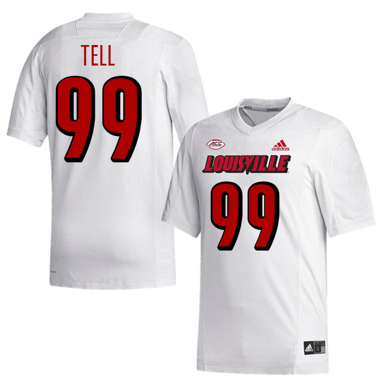 Men #99 Dezmond Tell Louisville Cardinals College Football Jerseys Stitched-White